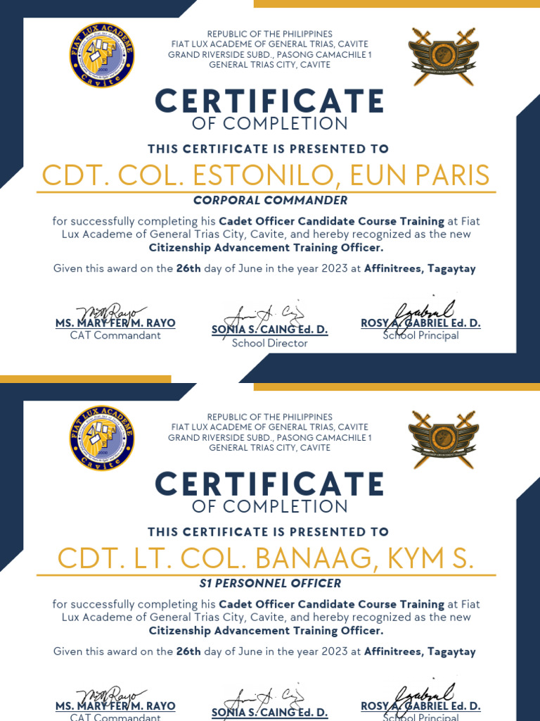 COCC Certificate of Completion PDF COCC Certificate of Completion PDF