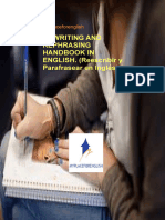 REWRITING AND REPHRASING HANDBOOK IN ENGLISH Reescribir y Parafrasear en Ingles