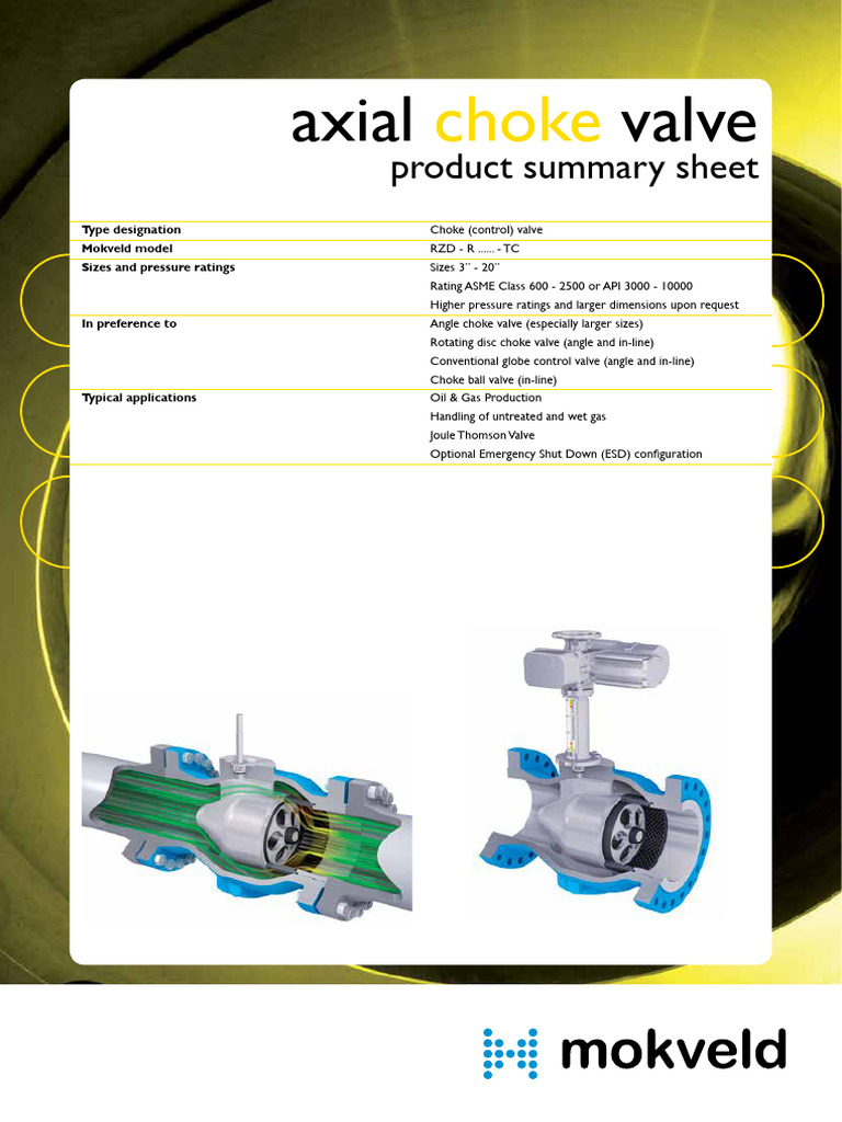 MokveldProduct sheet axial choke valve PDF