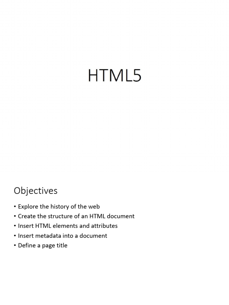 03 HTML5 Overview and Basic Tags | Download Free PDF | Html | Html Element
