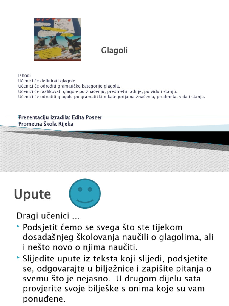 srpski jezik za 2 razred glagoli