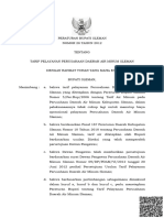 Perbup Sleman No. 28 Tahun 2012 TTG Tarif Pelayanan Perusahaan Daerah Air Minum Sleman