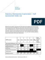 Stat Exam Self Assessment Skills List