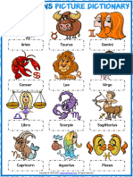 Zodiac Signs Vocabulary Esl Picture Dictionary Worksheet For Kids
