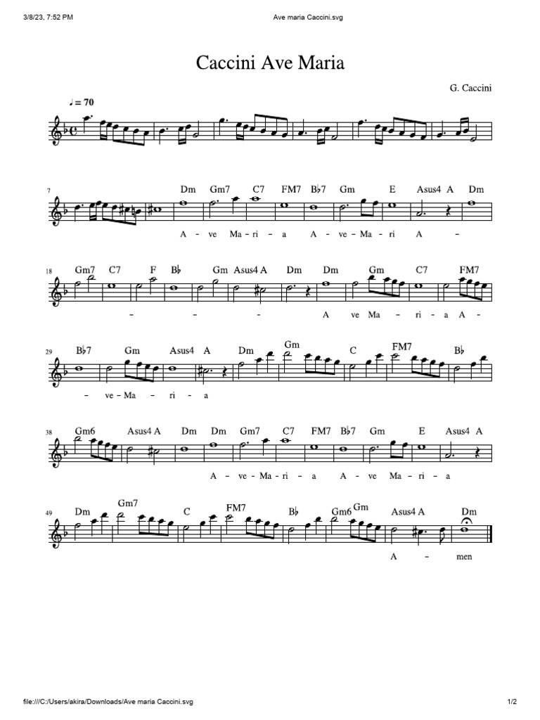 Ave Maria Caccini PDF