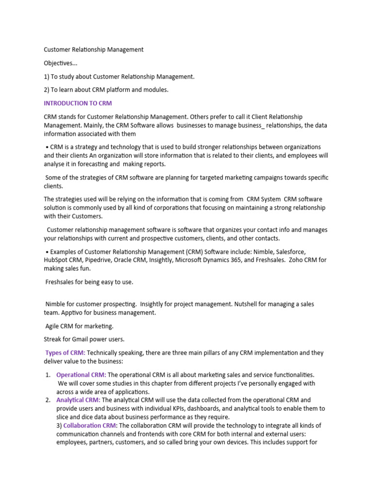 Understanding Customer Relationship Management | PDF | Customer ...