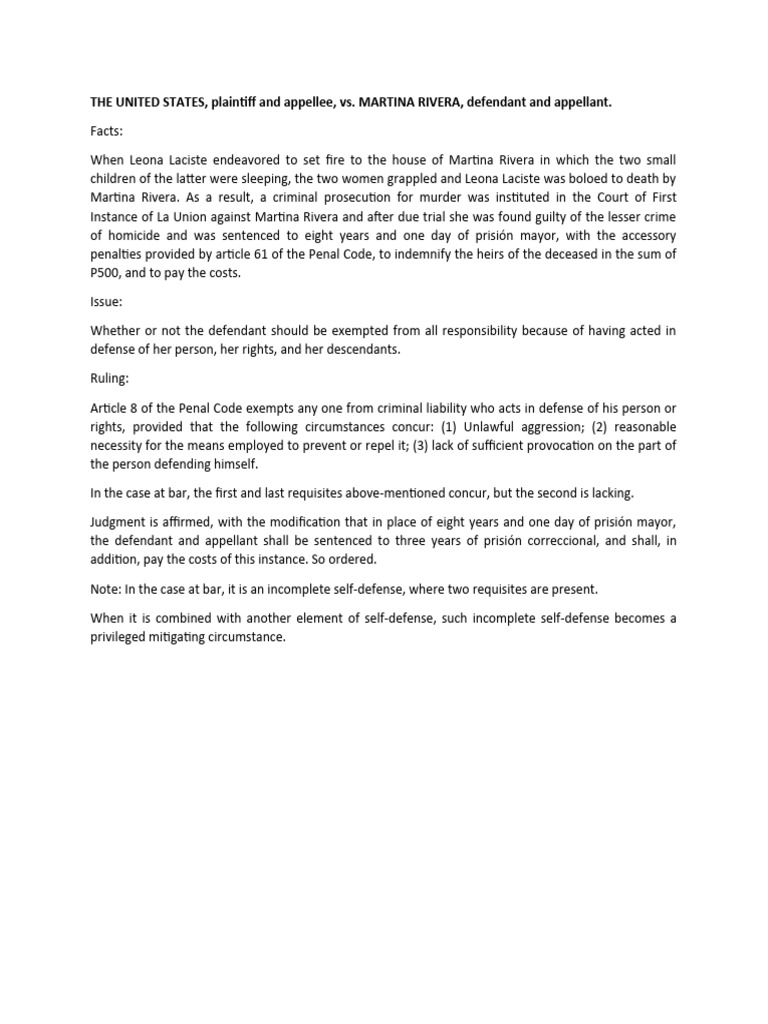 Martina Rivera Homicide Case Ruling | PDF