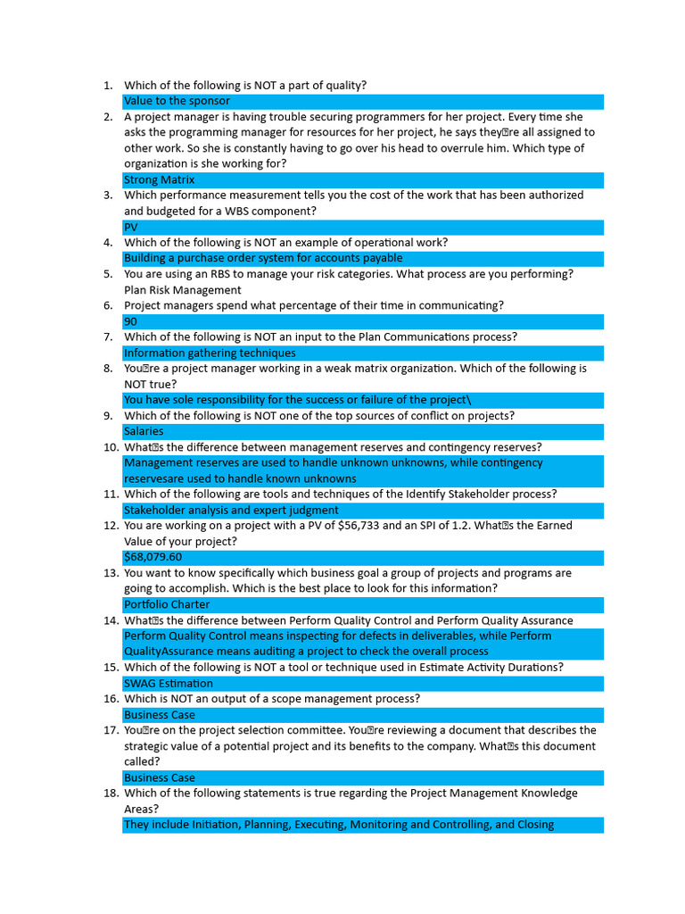 Project Management Assessment Overview | PDF