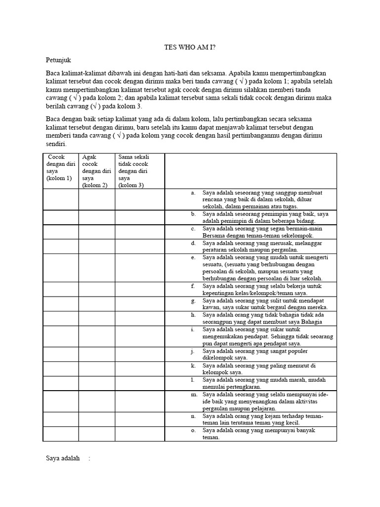 Tes who am i pdf