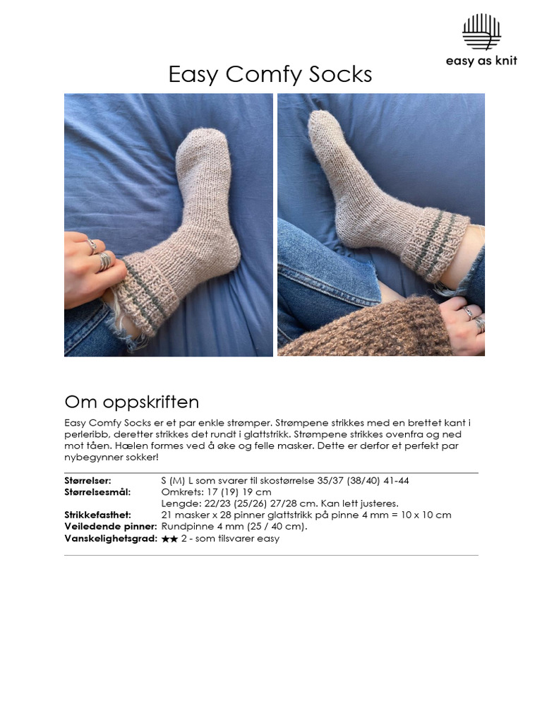 Easy Comfy Socks NORSK | PDF | Teaching Methods & Materials | Home & Garden