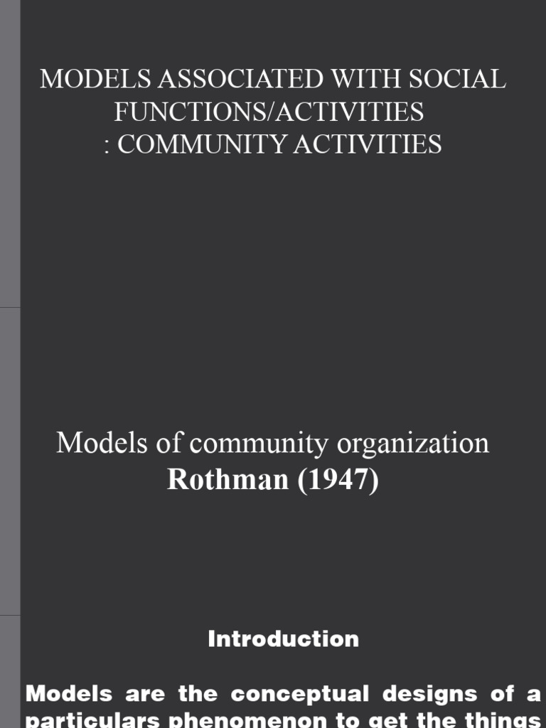 Community Organization Models Explained | PDF | Conceptual Model ...