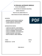 Informe de Practica 10 Reactividad de Acidos Carboxilicos