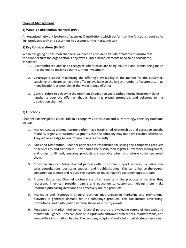 Channel Management PDF Retail Brand