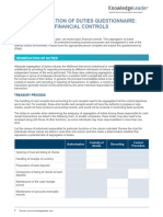 Segregation of Duties Questionnaire - Financial Controls