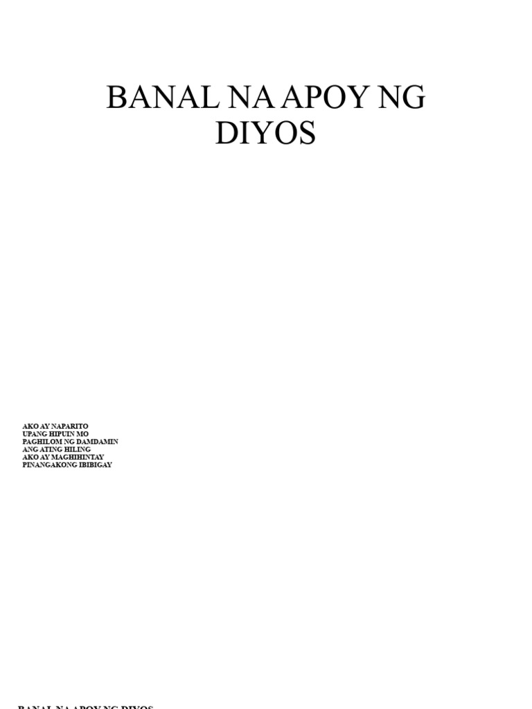 Banal Na Apoy NG Diyos | PDF