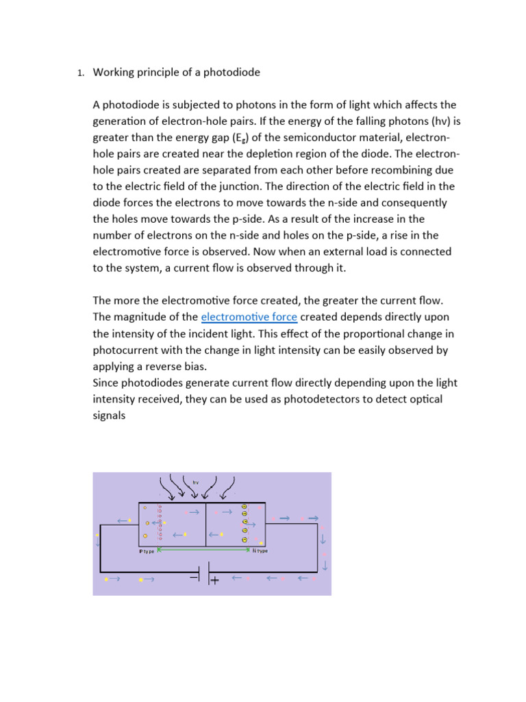 Photodiode Working Principles & Applications | PDF
