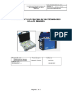 Procedimiento de Pruebas de Seccionadores de Alta Tensión Tensión