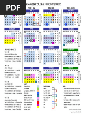 CQU Academic Calendar 2024-2025 | PDF