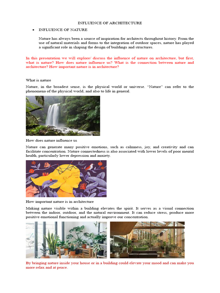 Nature's Role in Architecture | PDF | Nature | Green Building