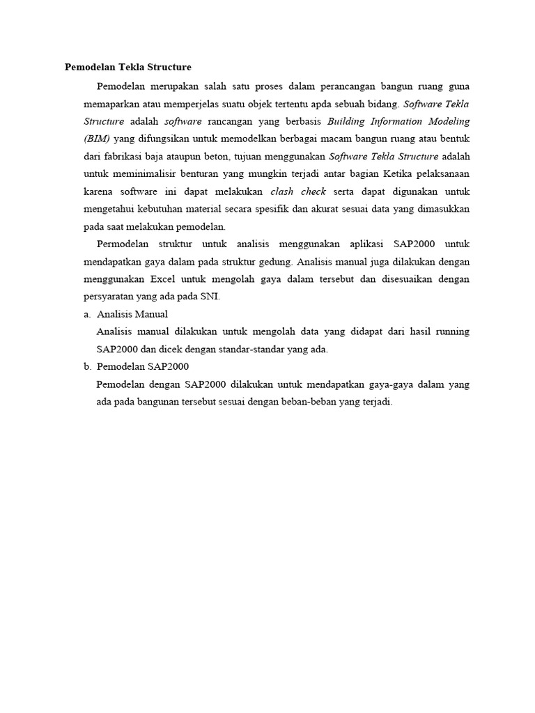 Pemodelan Tekla Structure | PDF