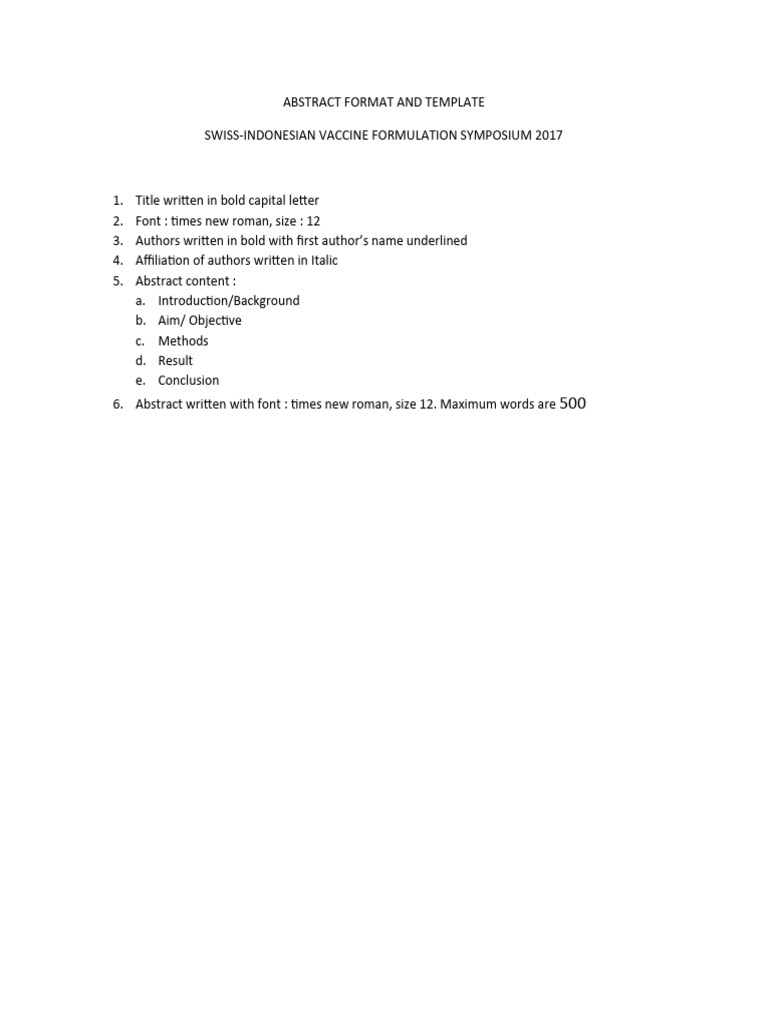 Abstract Format and Template 1 | PDF