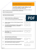 Health Safety Questionnaire