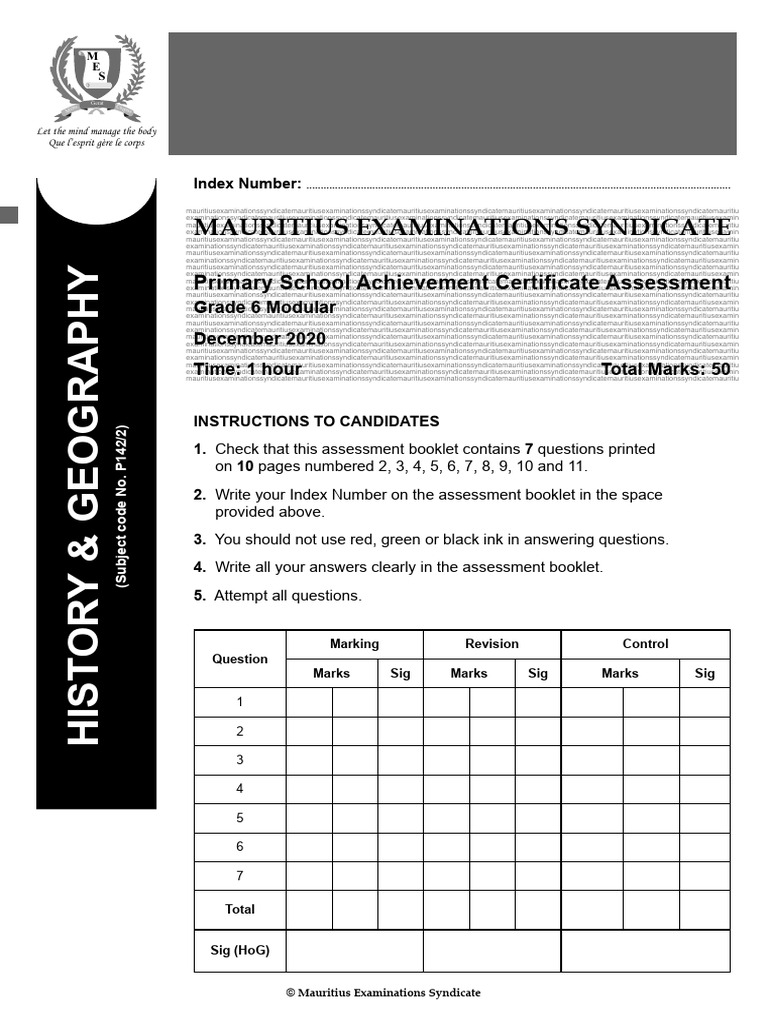 Psac History Geography Modular Grade 6 2020 Pdf