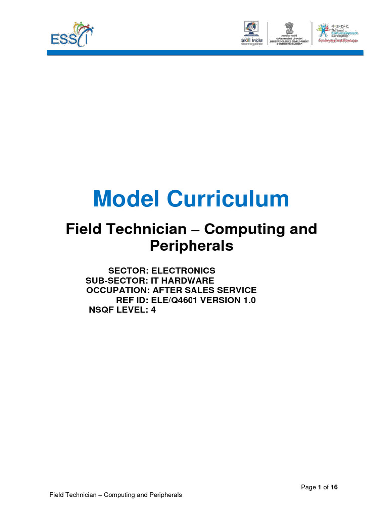 MC Rev Hrs ELEQ4601 Field Technician Computing and Peripherals 03.05.