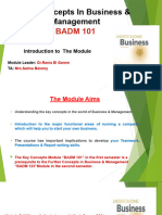 BADM 101 - Intro To The Module