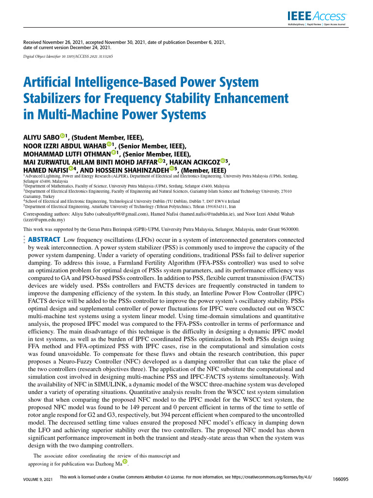 Artificial IntelligenceBased Power System Stabilizers For Frequency
