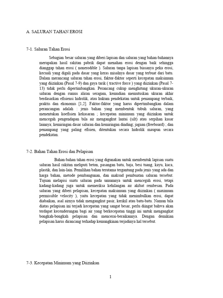 Desain Saluran Tahan Erosi Efisien | PDF