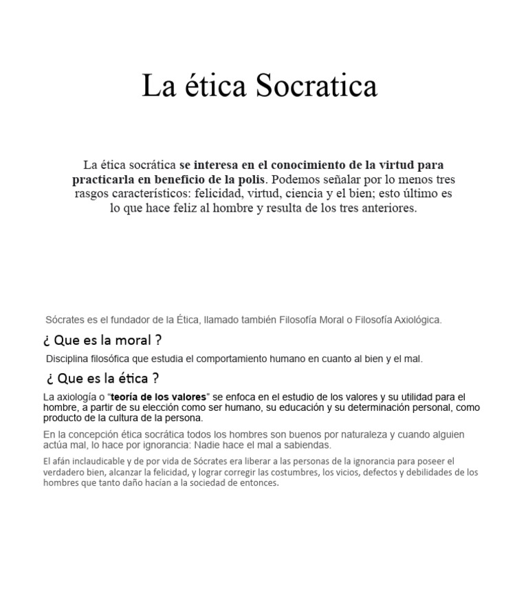 La Ética Socratica | PDF