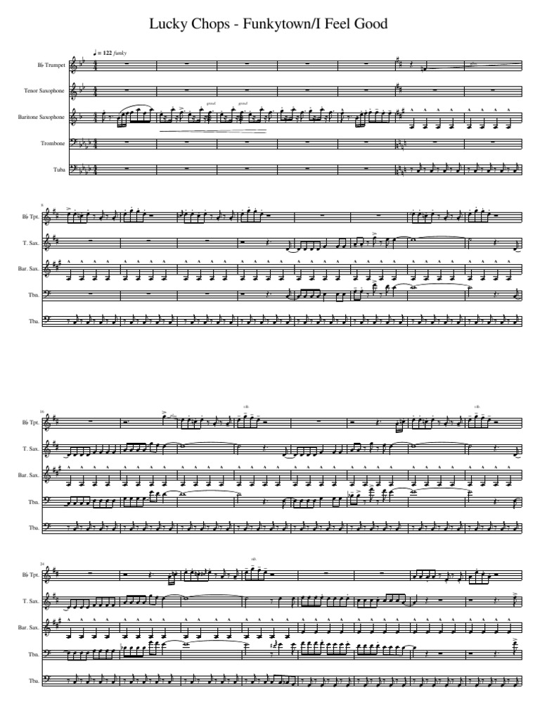 Lucky Chops Funkytown I Feel Good Sheet Music | PDF | Music Of The ...
