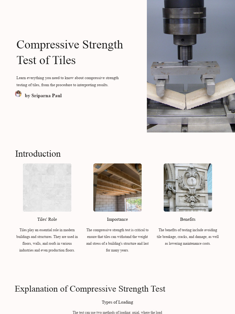 Compressive Strength Testing of Tiles | PDF | Strength Of Materials ...
