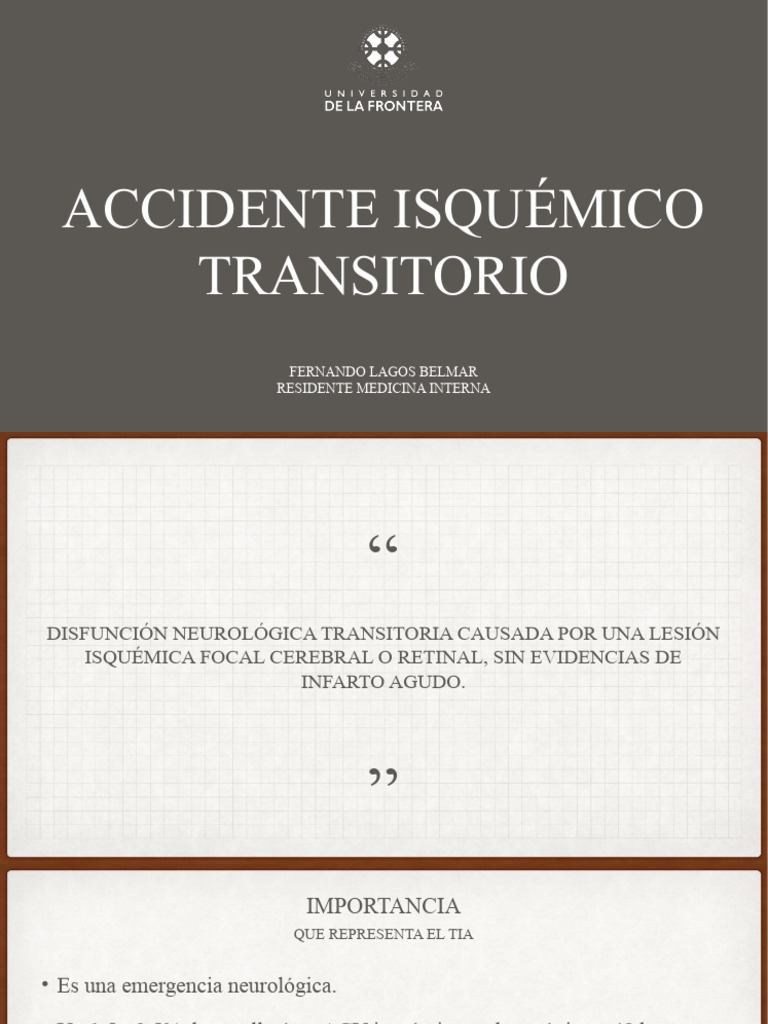 TIA Accidente Isquémico Transitorio PDF