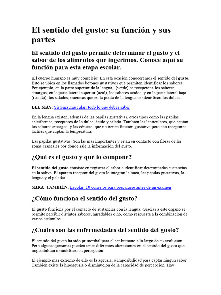 El Sentido Del Gusto Pdf