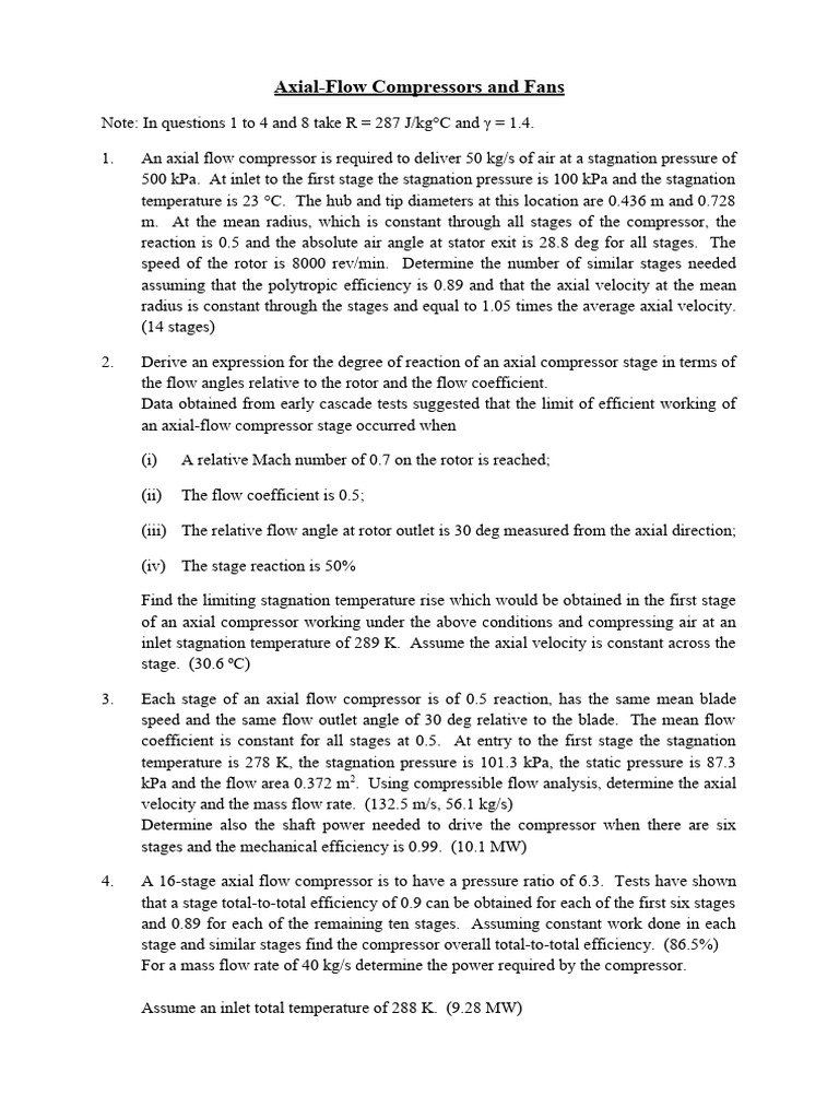 16-Stage Axial Compressor Efficiency Analysis | PDF | Turbine ...