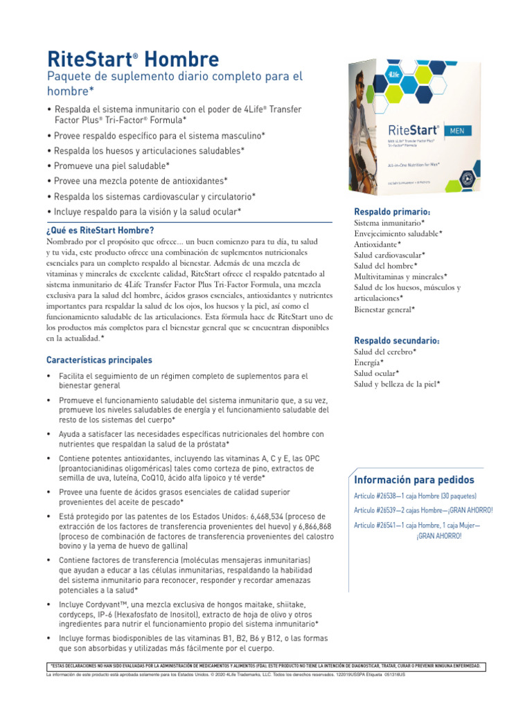 Rite Start Hombre | PDF | Antioxidante | Nutrición