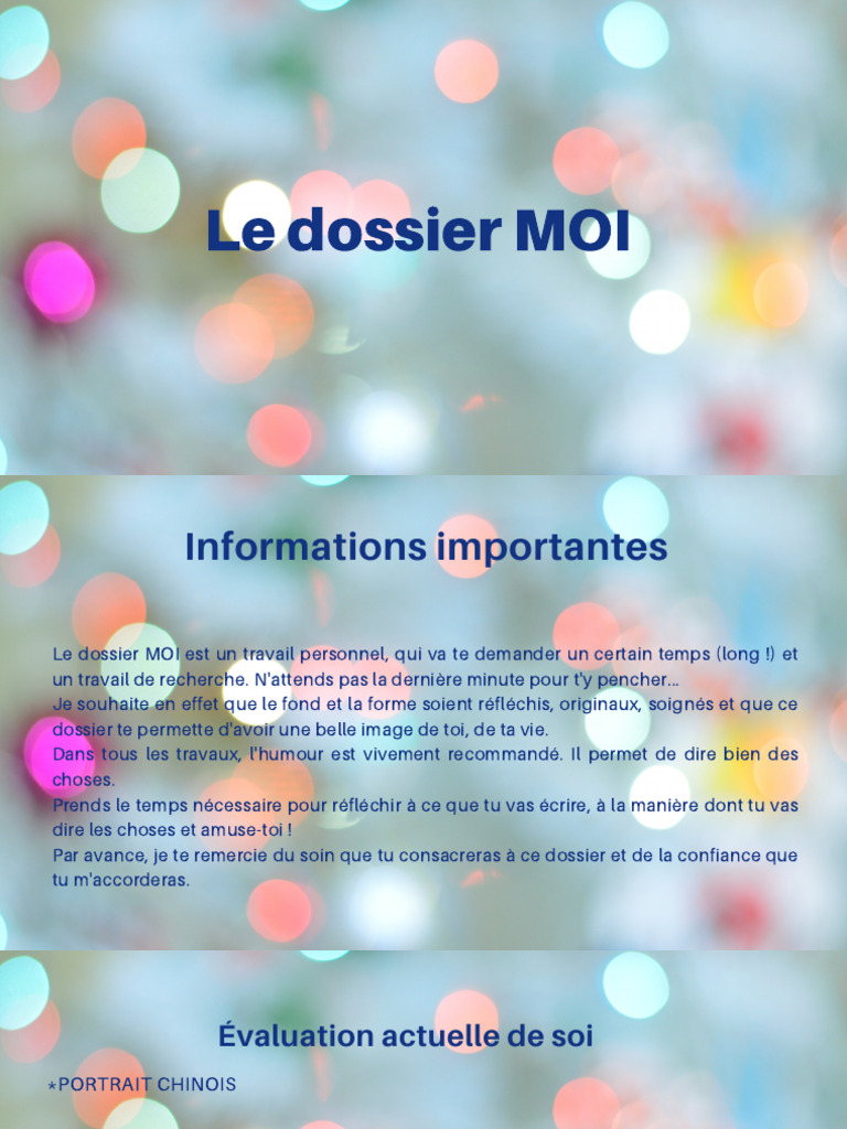 Dossier Moi : Guide de Création 3ème | PDF | Arts du langage et discipline