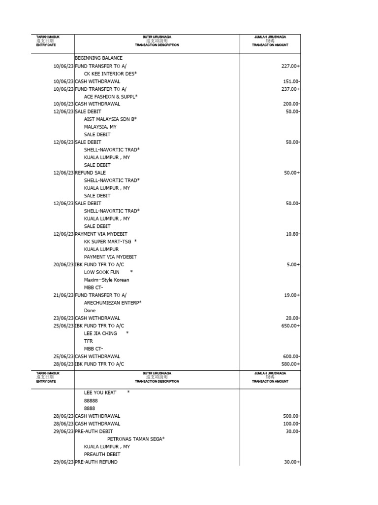 Saving Account Statement June | PDF | Debit Card | Payments