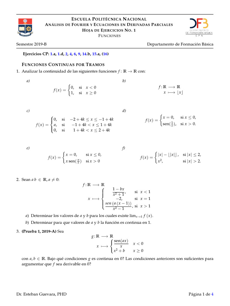 Ejercicios an lisis de fourier y edps 2019b epn pdf n mero complejo