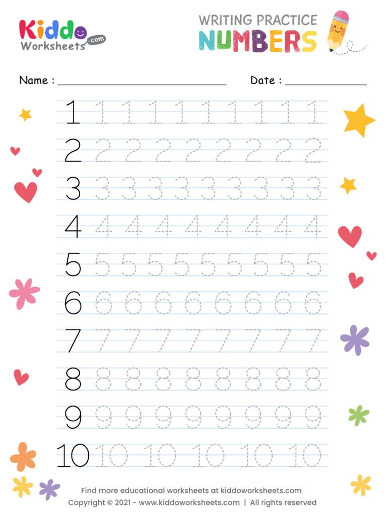 Number Tracing Worksheet PDF