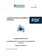 Trabajo Práctico #4 - Química Gral. - Determinacion de La Entalpía y Tensión Sup