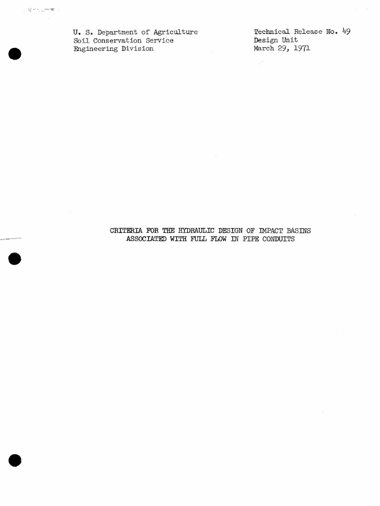 Criteria For The Hydraulic Design of Impact Basins Associated With Full