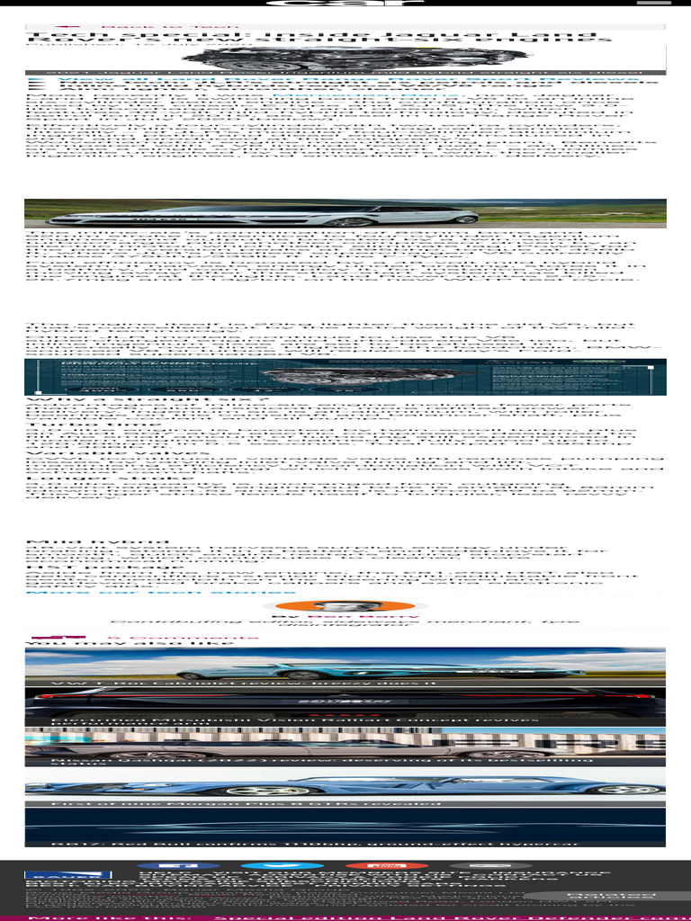 Jaguar Land Rover Straight-Six Engine Tech CAR Magazine | PDF ...