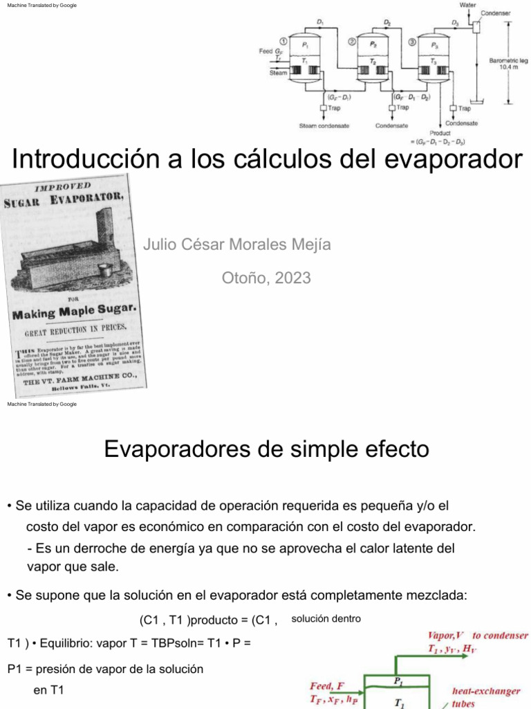 Introduction to Evaporator calculations PDF Calor Vapor de agua