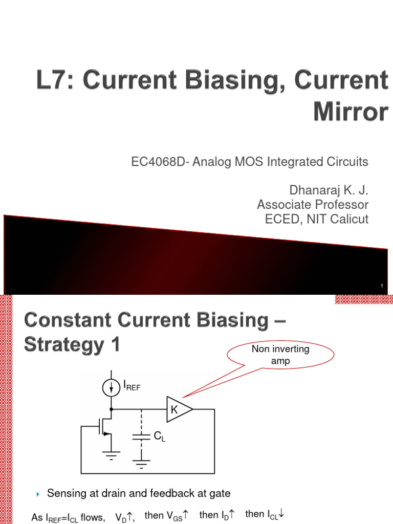 EC4068DAnalog MOS Integrated Circuits Dhanaraj K. J. Associate