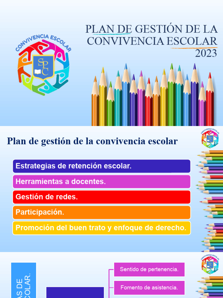Plan de Gestión de Convivencia Escolar 2023 | PDF | Discriminación ...