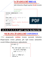 C++ Programı Içerisinde Bulunulan Döngü/yapıdan Komutu Ile Çıkılabilmektedir