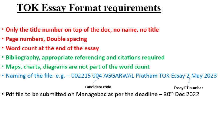 TOK Essay Formatting Guidelines | PDF | Art